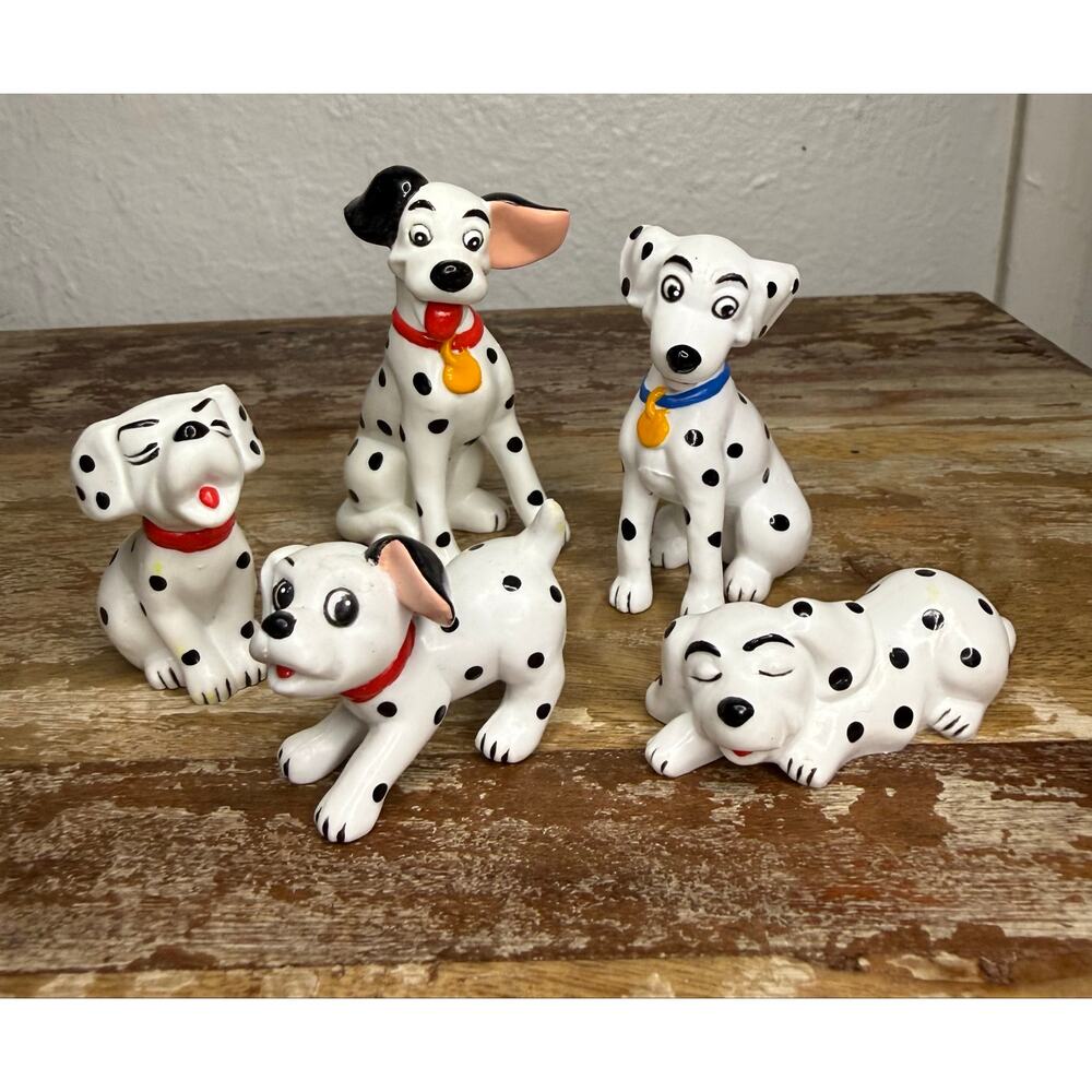 Vintage Disney 101‎ Dalmatians PVC Figurines Lot of 5 Cake Toppers 90s